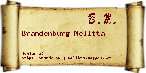 Brandenburg Melitta névjegykártya