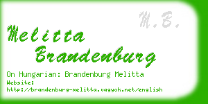 melitta brandenburg business card